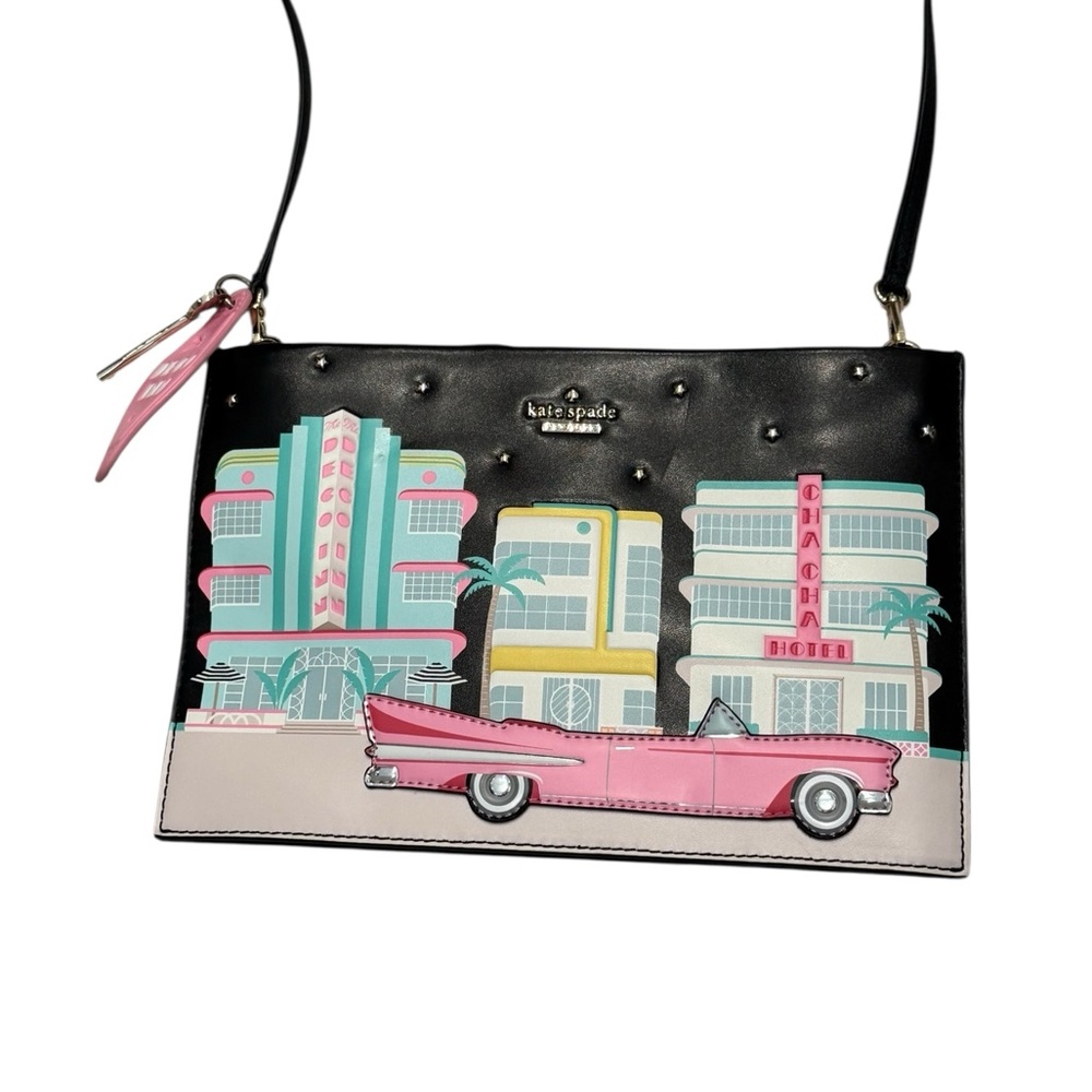 Kate Spade New York Checking In Car Sima Clutch Crossbody Bag - Picture 2 of 7